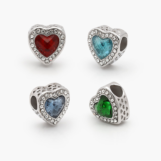 ACH0463 Dije Acero Inoxidable Corazón Zirconias 0463 - Imagen 1
