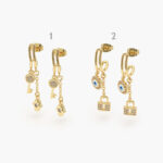 Aretes Chapa de Oro Candados & LLaves 0428 - Modelo 1