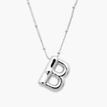 Collar Iniciales Chapa de Rodio Globo 11 - B