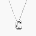 Collar Iniciales Chapa de Rodio Globo 11 - C