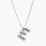 Collar Iniciales Chapa de Rodio Globo 11 - E