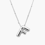 Collar Iniciales Chapa de Rodio Globo 11 - F