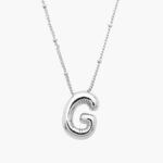 Collar Iniciales Chapa de Rodio Globo 11 - G