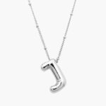 Collar Iniciales Chapa de Rodio Globo 11 - J