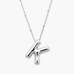 Collar Iniciales Chapa de Rodio Globo 11 - K