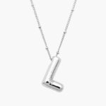Collar Iniciales Chapa de Rodio Globo 11 - L