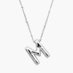 Collar Iniciales Chapa de Rodio Globo 11 - M