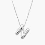 Collar Iniciales Chapa de Rodio Globo 11 - N