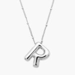 Collar Iniciales Chapa de Rodio Globo 11 - R