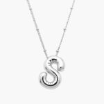 Collar Iniciales Chapa de Rodio Globo 11 - S