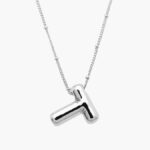 Collar Iniciales Chapa de Rodio Globo 11 - T