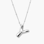 Collar Iniciales Chapa de Rodio Globo 11 - Y