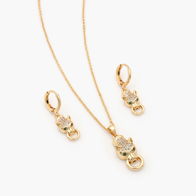 CTJ0048O Set Chapa de Oro Jaguar Zirconias 0048 - Imagen 1