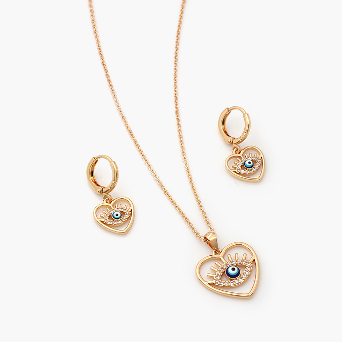 CTJ0056O Set Chapa de Oro Corazón Ojo Turco 0056 - Imagen 1