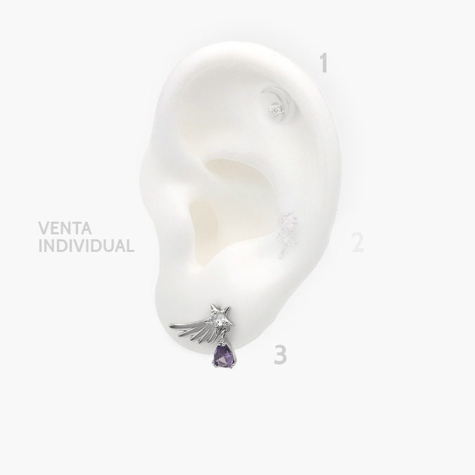 aap0189 Piercing Acero Inoxidable Estrellas 0189 - Imagen 1