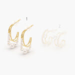 Aretes Chapa de Oro Perlas 0444