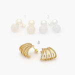 Aretes Triples Chapa de Oro Zirconias 0434