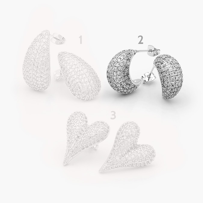 marcaca39 Aretes Chapa de Rodio Zirconias 0450 - Imagen 1