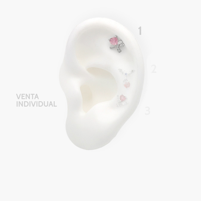marcat Piercing Acero Inoxidable Corazón Zirconia 0202 - Imagen 1
