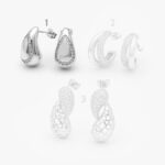 Aretes Chapa de Rodio Zirconias 0447 - Modelo 1