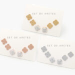 Aretes Acero Inoxidable Flores 8257 - Plata