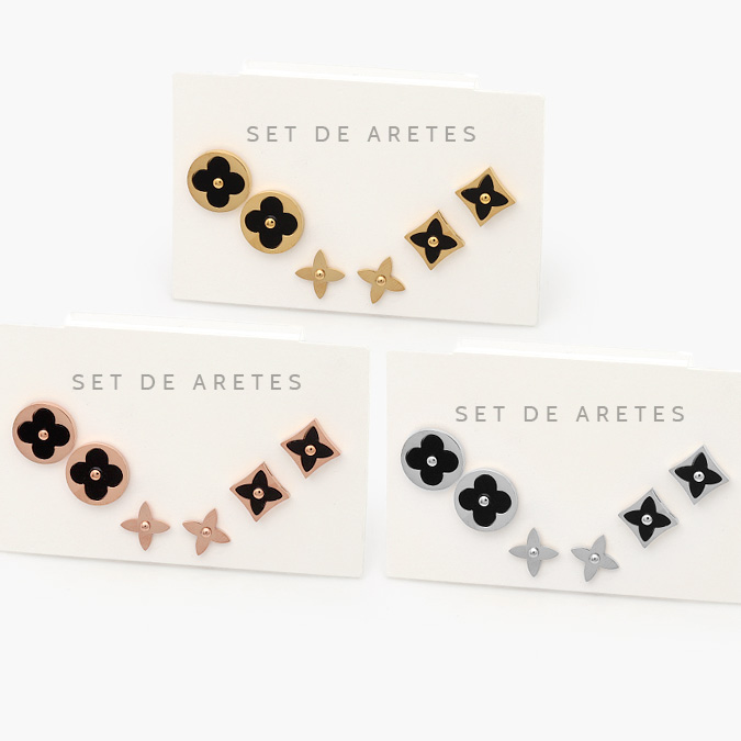 VA984 Aretes Acero Inoxidable Flores Esmalte 948 - Imagen 1