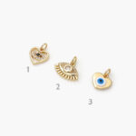 Dije Chapa de Oro Corazón Ojo Turco - Modelo 1