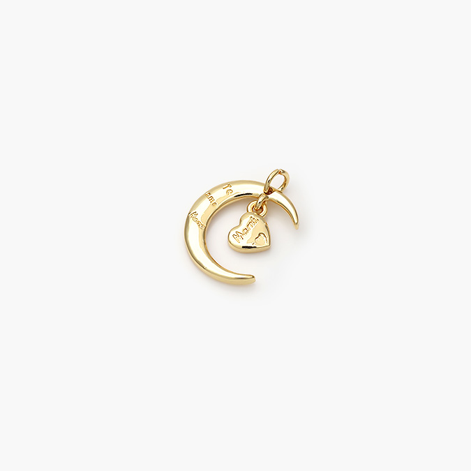 99 Dije Chapa de Oro Luna Corazón Mamá - Imagen 1