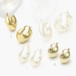 Arracadas Chapa de Oro Chunky 0755