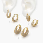 Arracadas Chapa de Oro Zirconias 0739 - Modelo 1