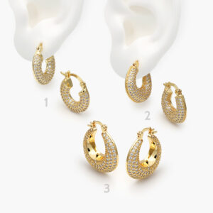 Arracadas Chapa de Oro Zirconia 0746