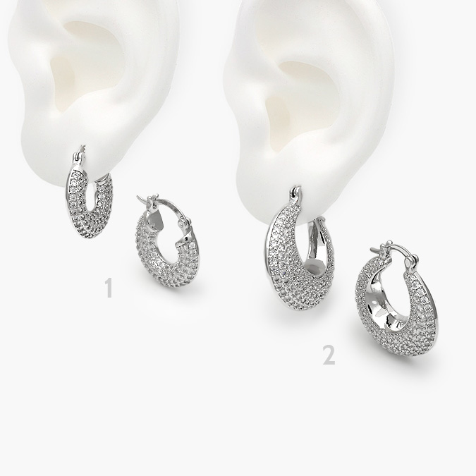 CA40747 Arracadas Chapa de Rodio Zirconia 0747 - Imagen 1