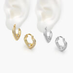 Arracadas Chapa de Oro/Rodio Zirconia 0767 - Oro
