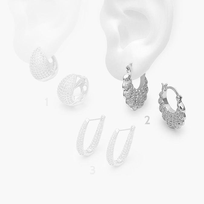 ca40745 Arracadas Chapa de Rodio Zirconia 0745 - Imagen 1