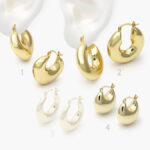 Arracadas Chapa de Oro Chunky 0755 - Modelo 1