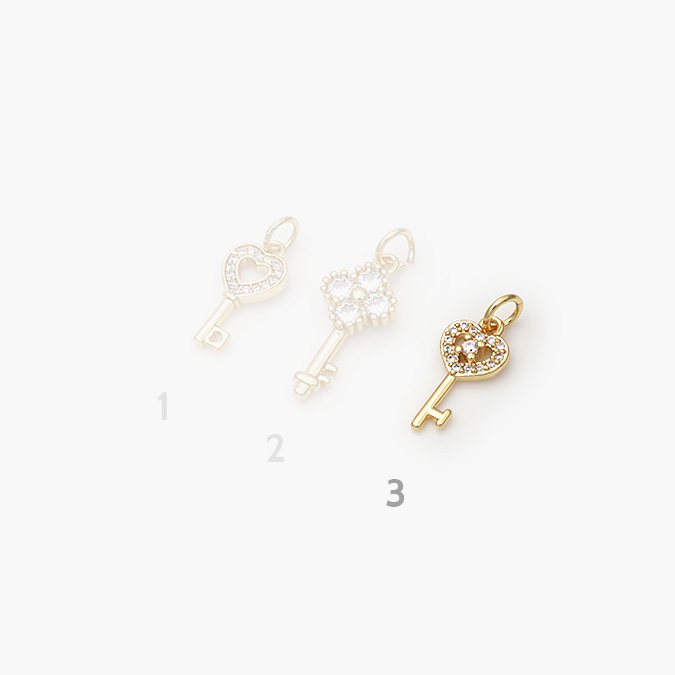 cf49 Dije Chapa de Oro Llave Zirconias - Imagen 1