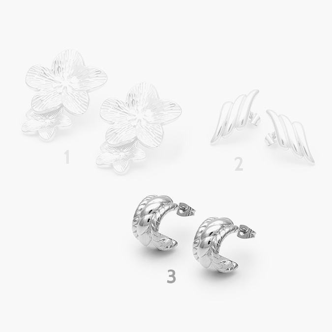 marcaca1022 Aretes Acero Inoxidable Chunky 0065 - Imagen 1