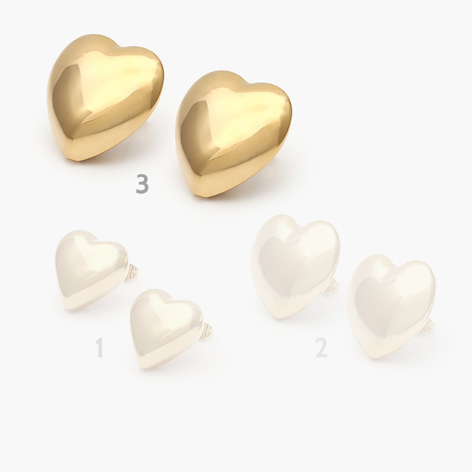marcaca1026 Aretes Acero Inoxidable Corazones Lisos 0059 - Imagen 1