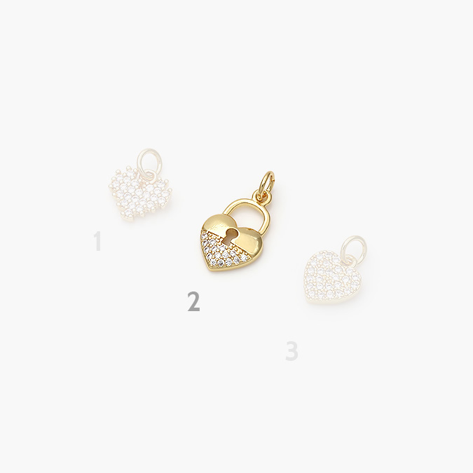 marcaca914 Dije Chapa de Oro Corazón Zirconia - Imagen 1