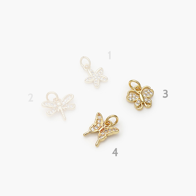 marcaca919 Dije Chapa de Oro Insectos Zirconia - Imagen 1