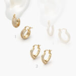 Arracadas Chapa de Oro Zirconias 0753 - Modelo 1
