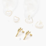 Aretes Acero Inoxidable Corazones Perla 0078 - Modelo 1