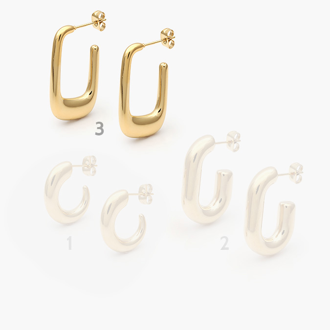 mmarca77 Aretes Acero Inoxidable Chunky 0061 - Imagen 1