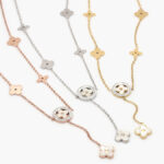 Collar Acero Inoxidable Flores Tréboles Madre Perla 422