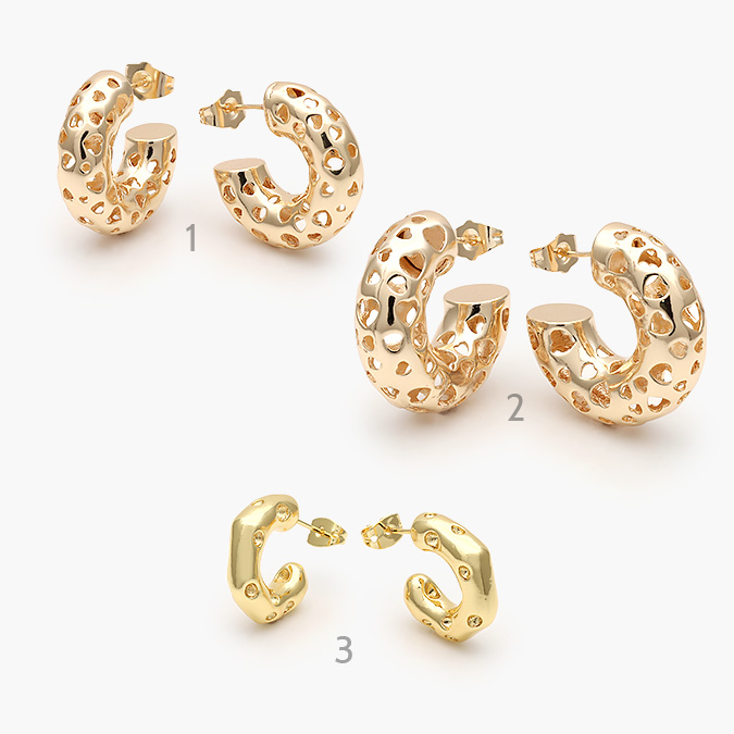 CA10455 Aretes Chapa de Oro 455 - Imagen 1