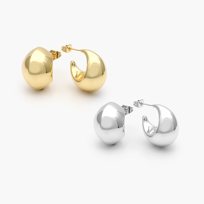 CA10462 Aretes Chapa de Oro/Rodio Lisos 462 - Imagen 1