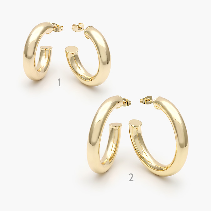 CA10463 Aretes Chapa de Oro Lisos 463 - Imagen 1