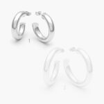 Aretes Chapa de Rodio Liso 464 - Modelo 1