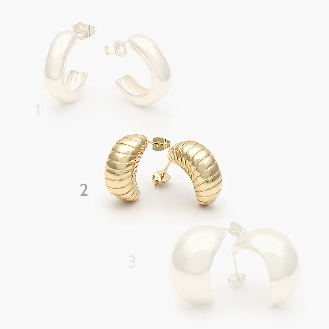 CA10472 Aretes Chapa de Oro Lisos 472 - Imagen 1