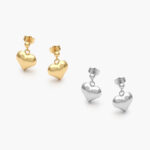 Aretes Chapa de Oro/Rodio Corazones 474 - Oro